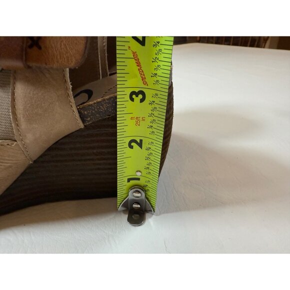 OTBT Tan Leather Wedge Sandals Buckle Strap Arcadian Womens Size 7.5 - Picture 6 of 9